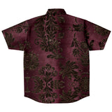 Embossed Black Velvet Button Down Shirt 10