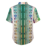 Tribal Pattern Faux Linen Shirt with pocket 11