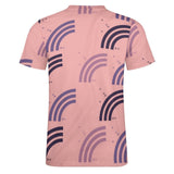 Unisex Half Rainbow Pattern Big Print Cotton T-Shirt