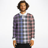 Color Palette Plaid Long Sleeve Polo Shirt