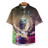 Spherical Dreams Faux Linen Button Down Shirt with chest pocket