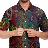 Linen Pattern Embossed Button Down Shirt 6