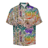Embossed Rustic Design Faux Linen Button Down Shirt with Chest Pocket 8