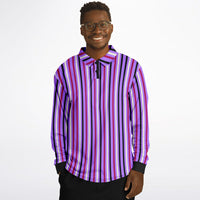 Multicolor Striped Long Sleeve Polo