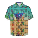 Prisms and Jelly Beans Faux Linen Button Down Shirt with chest pocket