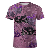 Embossed Flower Pattern Cotton T-Shirt 9