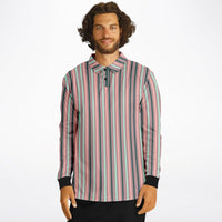 Multi Color Striped Long Sleeve Polo