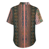Tribal Pattern Faux Linen Shirt with pocket 4