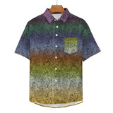 Gradient Texture Pattern Faux Linen Button Down Shirt with chest pocket 7