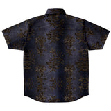 Embossed Black Velvet Button Down Shirt 4