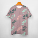 Unisex Half Rainbow Pattern Big Print Cotton T-Shirt