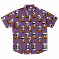 Pumpkin Skull Button Down