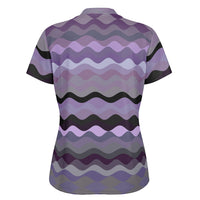 Purple Waves Stand Up Collar Polo