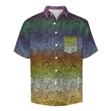 Gradient Texture Pattern Faux Linen Button Down Shirt with chest pocket 7