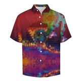 Prism on Water Faux Linen Button Down Shirt with chest pocket
