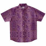 Embossed Purple Velvet Button Down Shirt 5