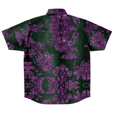 Embossed Purple Velvet Button Down Shirt 10