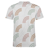 Unisex Half Rainbow Pattern Big Print Cotton T-Shirt