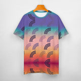 Unisex Half Rainbow Gradient Pattern Cotton T-Shirt