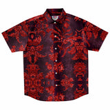 Embossed Claret Velvet Button Down Shirt 9