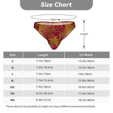 Men's Bikini Underwear Embossed Velvet Gold and Red