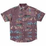 Embossed Lavender Velvet Button Down Shirt 2