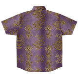 Embossed Gold Velvet Button Down Shirt 3