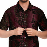 Embossed Black Velvet Button Down Shirt 10