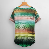 Spring Tribal Low Cut V-Neck T-Shirt