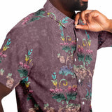 Embossed Lavender Velvet Button Down Shirt 2