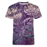 Embossed Flower Pattern Cotton T-Shirt 4