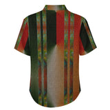 Two Tone Linen Double Side Stripe Pattern Faux Linen Button Down Shirt with chest pocket 5