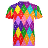 Rainbow Pride Argyle Cotton T-Shirt