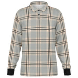 Bow Tie Plaid Long Sleeve Polo