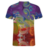 Unisex Rainbow Paint Strokes Cotton T-Shirt