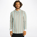 Multicolor Striped Long Sleeve Polo