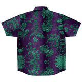Embossed Teal Velvet Button Down Shirt 5