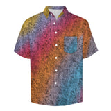 Gradient Texture Pattern Faux Linen Button Down Shirt with chest pocket 16