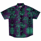 Embossed Teal Velvet Button Down Shirt 5