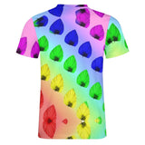 Gradient Leaves Pattern Cotton T-Shirt 11