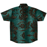 Embossed Black Velvet Button Down Shirt 6