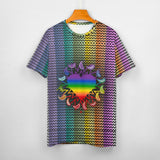 Rainbow Pride Knit Pattern Cotton T-Shirt