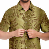 Embossed Gold Velvet Button Down Shirt 7
