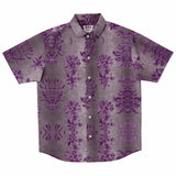 Embossed Purple Velvet Button Down Shirt 4