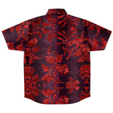 Embossed Claret Velvet Button Down Shirt 9