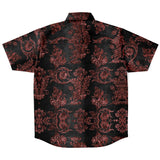 Embossed Russet Velvet Button Down Shirt 6
