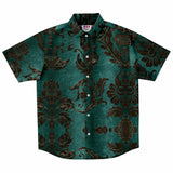 Embossed Black Velvet Button Down Shirt 6
