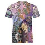 Embossed Botanical pattern cotton t-shirt 3