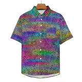 Gradient Texture Pattern Faux Linen Button Down Shirt with chest pocket 8