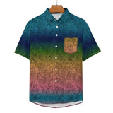 Gradient Texture Pattern Faux Linen Button Down Shirt with chest pocket 3